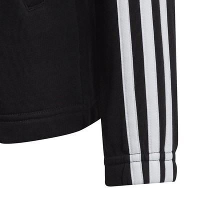 Kids Girls Essentials 3-Stripes Full-Zip Hoodie, Black, A701_ONE, large image number 5