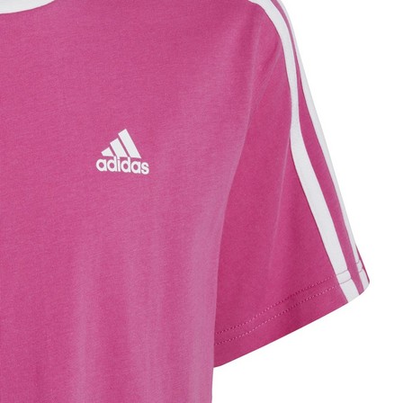 Kids Girls Essentials 3-Stripes Boyfriend T-Shirt, Pink, A701_ONE, large image number 5