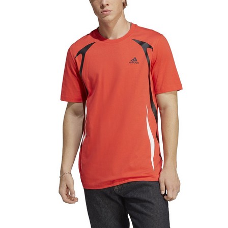 Men Colourblock T-Shirt Bright, Red, A701_ONE, large image number 3