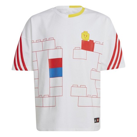 Unisex Junior Adidas X Classic Lego T-Shirt, White, A701_ONE, large image number 1