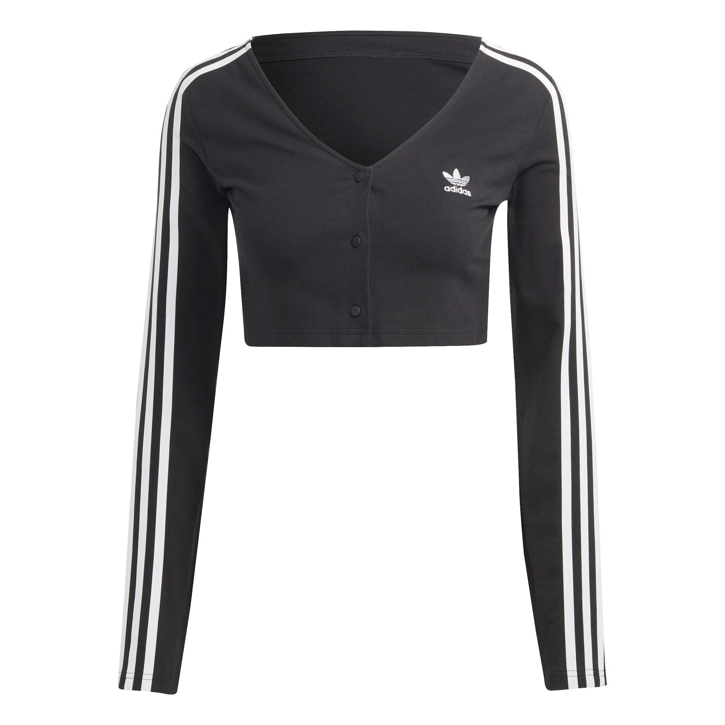 Adicolor Classics 3-Stripes Button Long-Sleeve Top black Female Adult, A701_ONE, large image number 3