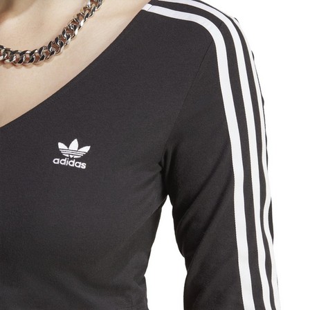 Adicolor Classics 3-Stripes Button Long-Sleeve Top black Female Adult, A701_ONE, large image number 6