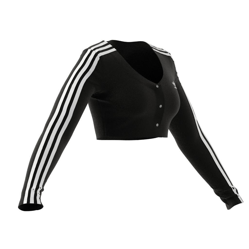 Adicolor Classics 3-Stripes Button Long-Sleeve Top black Female Adult, A701_ONE, large image number 12