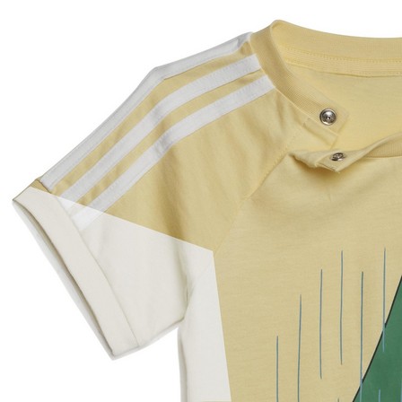 Unisex Kids Adidas Originals X Moomin Shorts And Tee Set, Yellow, A701_ONE, large image number 2