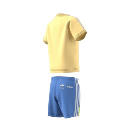 Unisex Kids Adidas Originals X Moomin Shorts And Tee Set, Yellow, A701_ONE, large image number 11