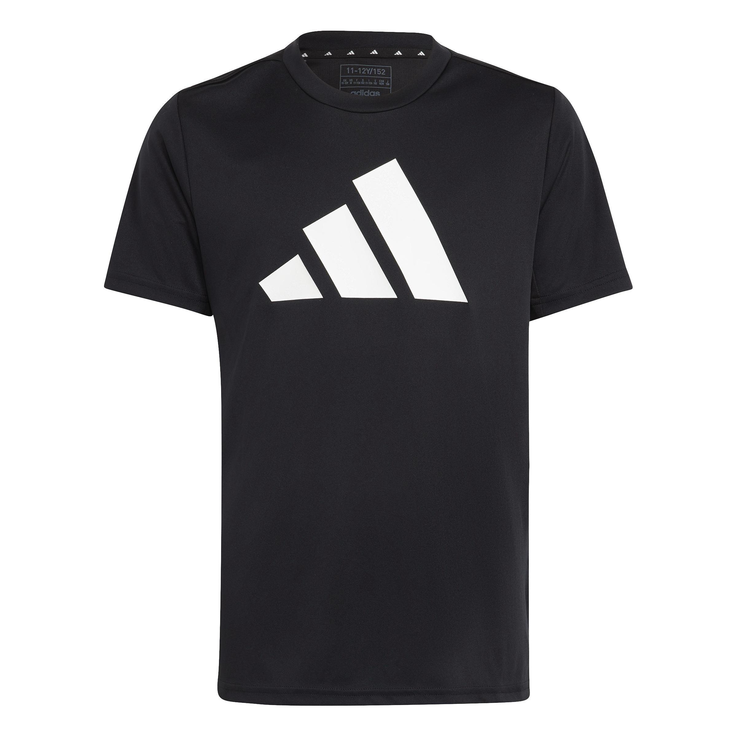 Unisex Kids Train Essentials Aeroready Logo T-Shirt, Black, A701_ONE, large image number 1