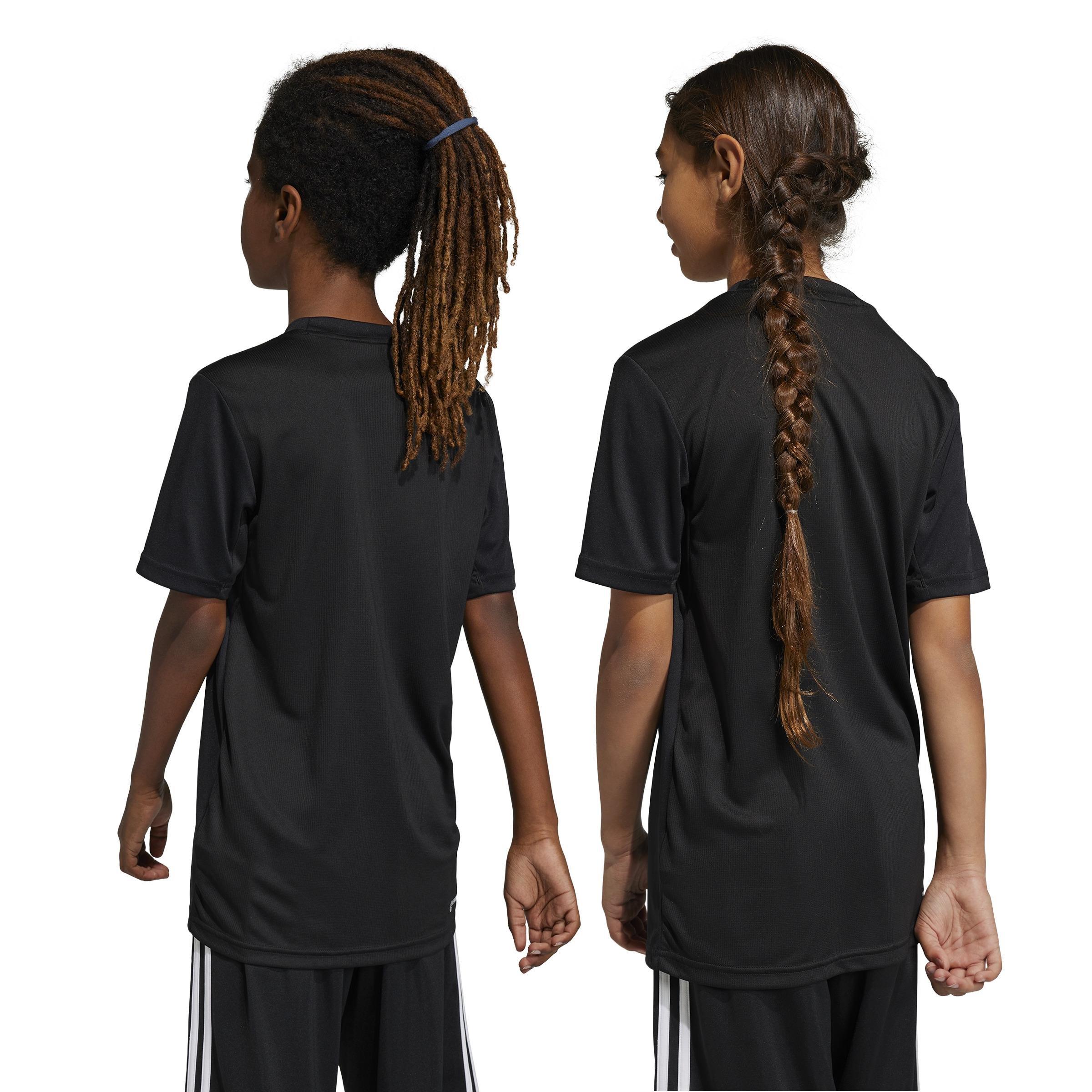 Unisex Kids Train Essentials Aeroready Logo T-Shirt, Black, A701_ONE, large image number 2
