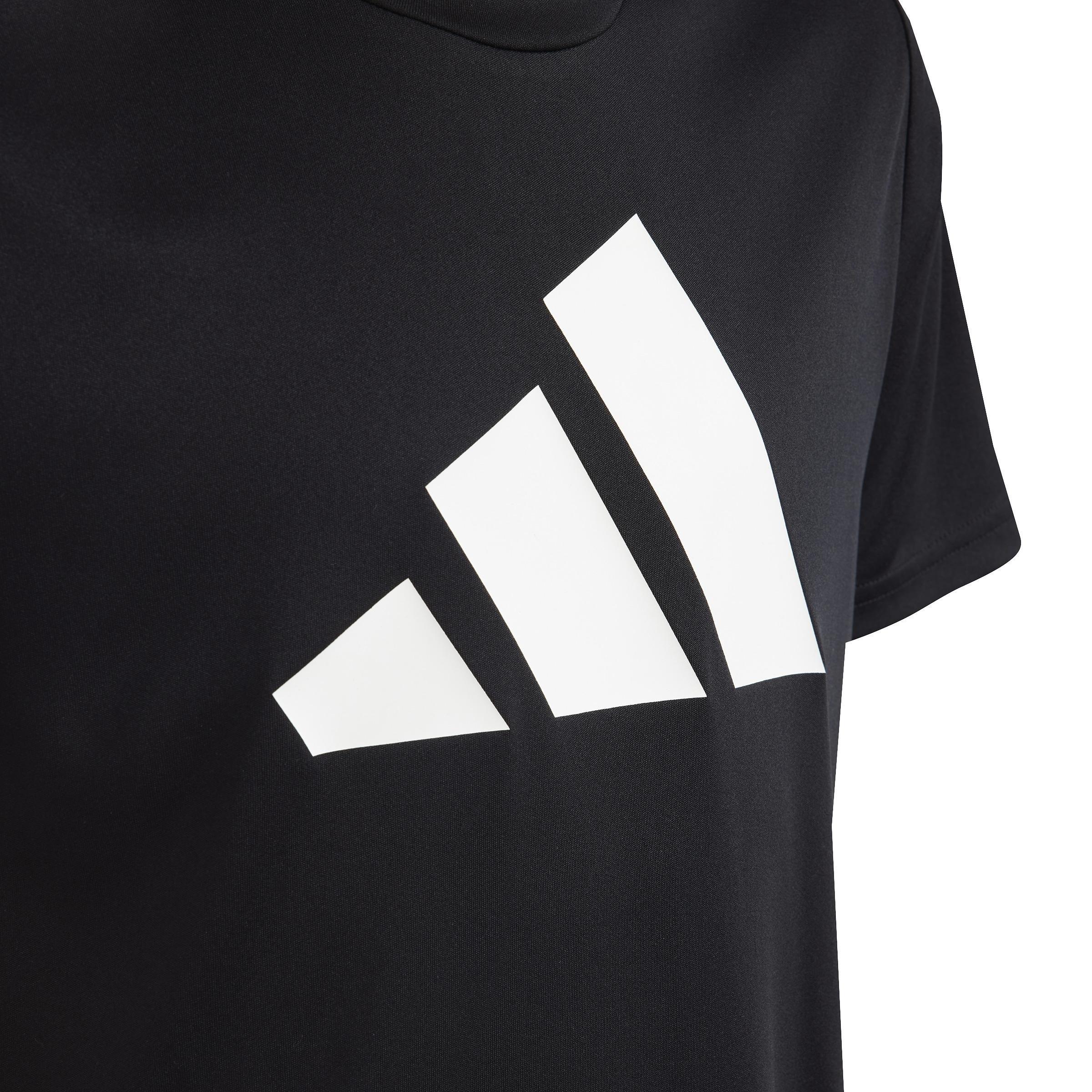 Unisex Kids Train Essentials Aeroready Logo T-Shirt, Black, A701_ONE, large image number 4