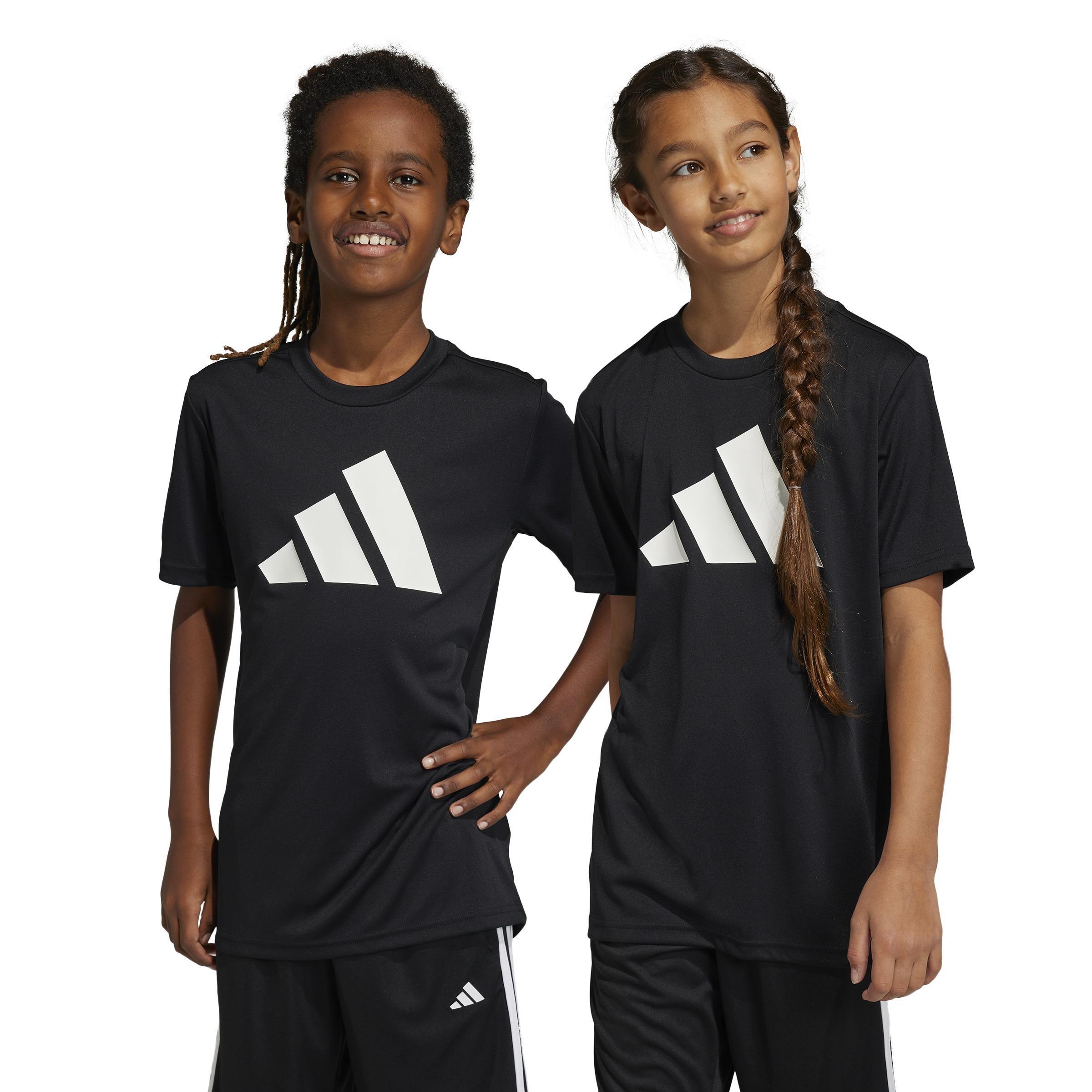 Unisex Kids Train Essentials Aeroready Logo T-Shirt, Black, A701_ONE, large image number 8