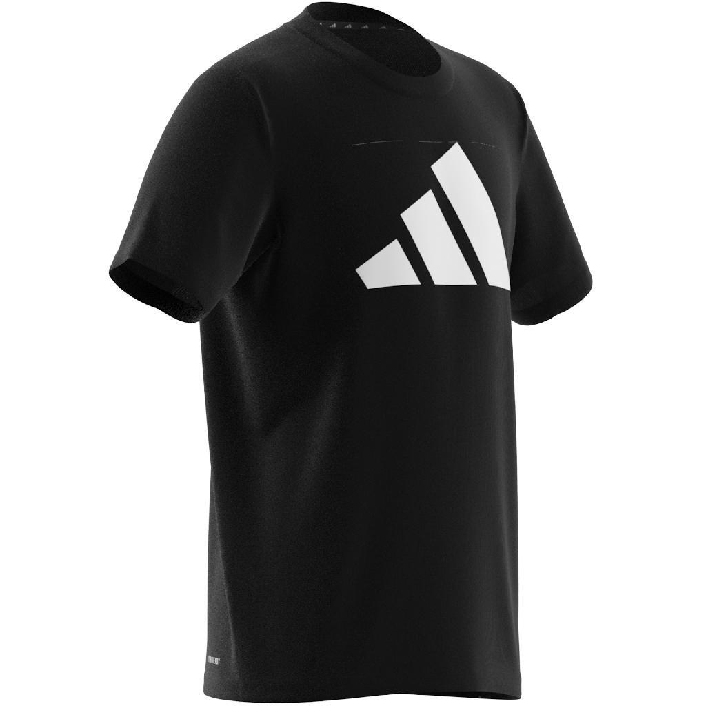 Unisex Kids Train Essentials Aeroready Logo T-Shirt, Black, A701_ONE, large image number 10