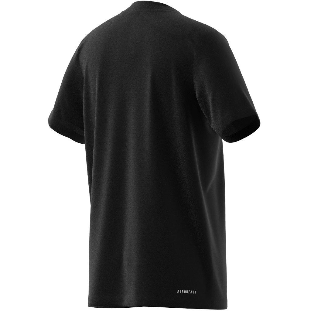 Unisex Kids Train Essentials Aeroready Logo T-Shirt, Black, A701_ONE, large image number 13