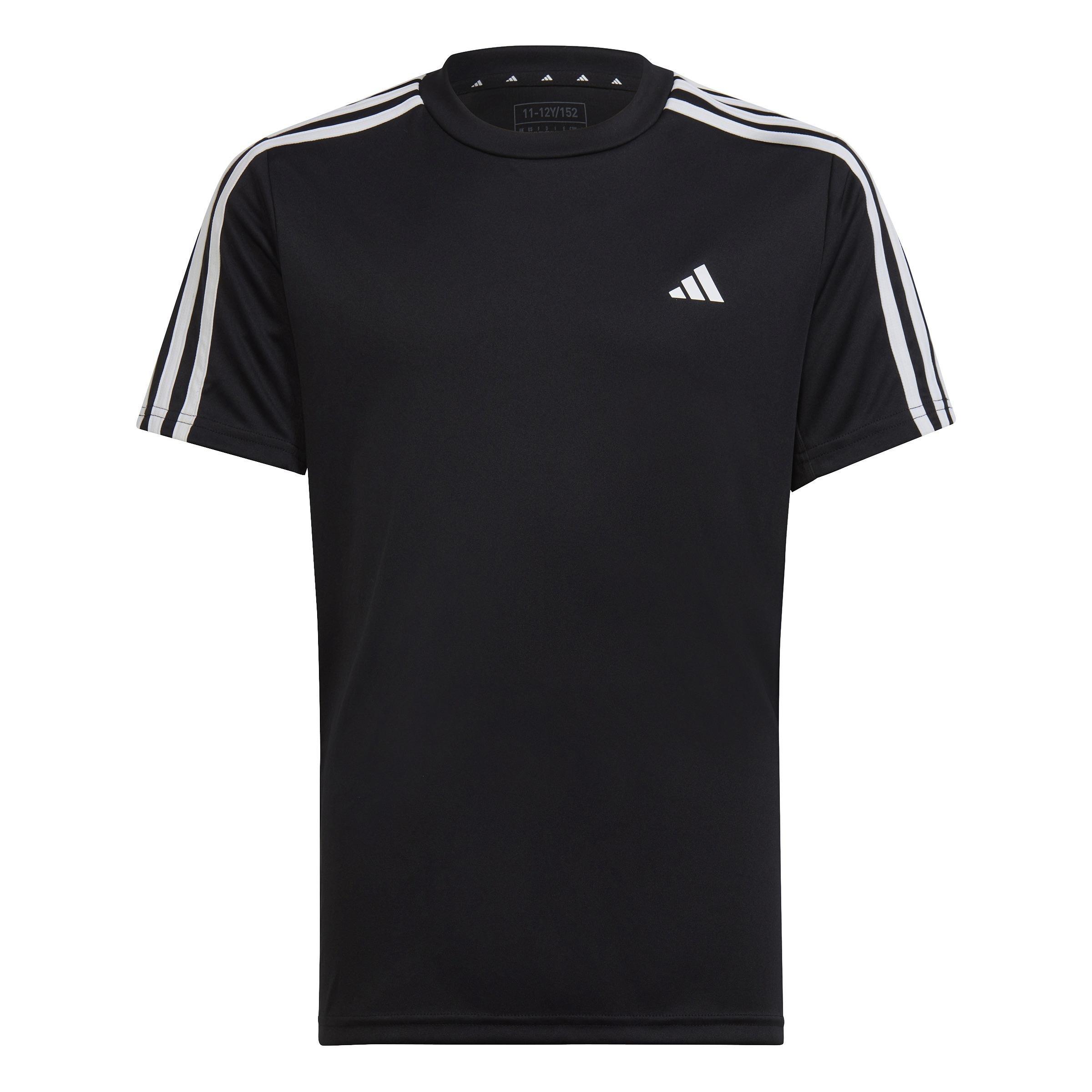 Unisex Train Essentials Aeroready 3-Stripes Regular-Fit T-Shirt, Black, A701_ONE, large image number 0