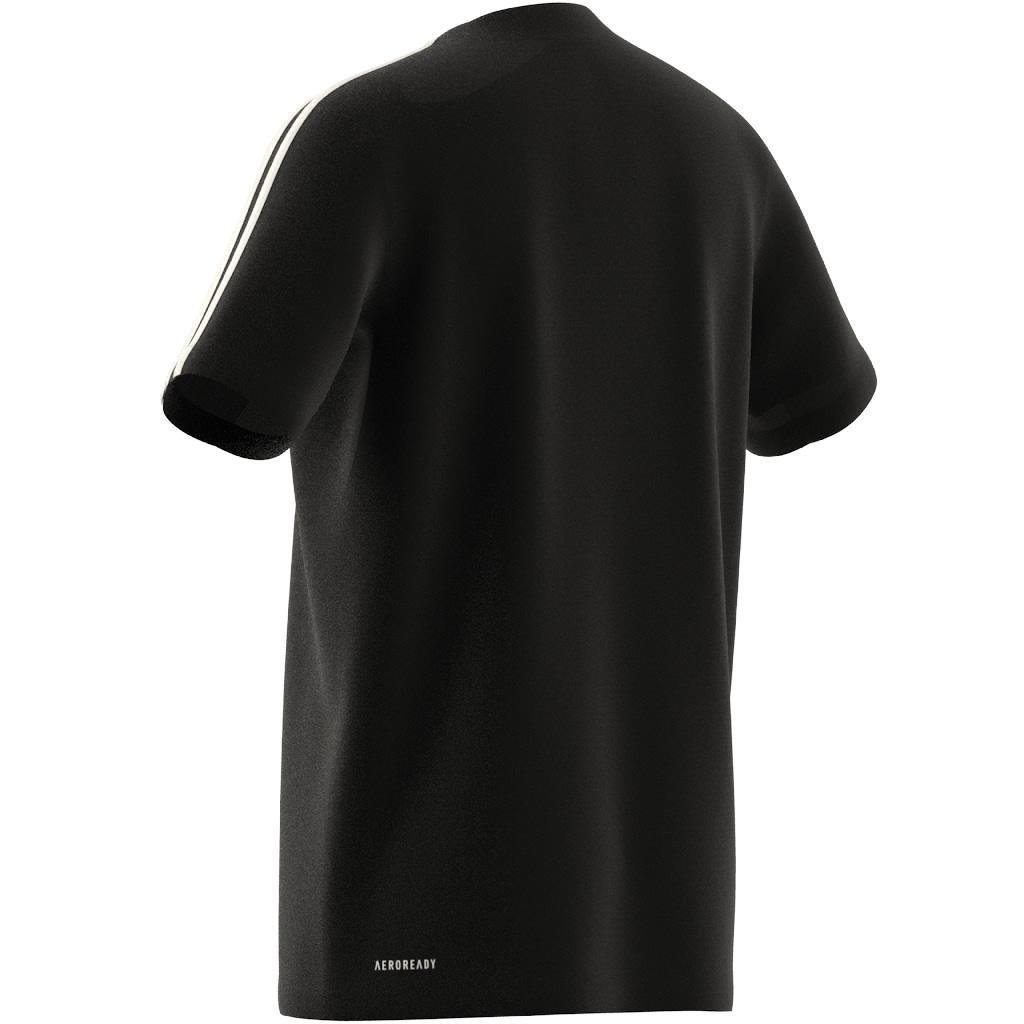 Kids Unisex Train Essentials Aeroready 3-Stripes Regular-Fit T-Shirt, Black, A701_ONE, large image number 6