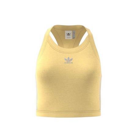 Women Adicolor Classics 3-Stripes Short Tank Top, Yellow, A701_ONE, large image number 6
