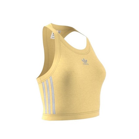 Women Adicolor Classics 3-Stripes Short Tank Top, Yellow, A701_ONE, large image number 10