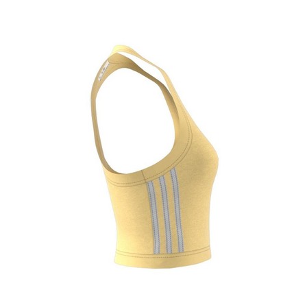 Women Adicolor Classics 3-Stripes Short Tank Top, Yellow, A701_ONE, large image number 12