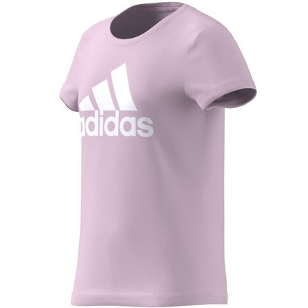Kids Girls Essentials Big Logo Cotton T-Shirt, Pink, A701_ONE, large image number 6