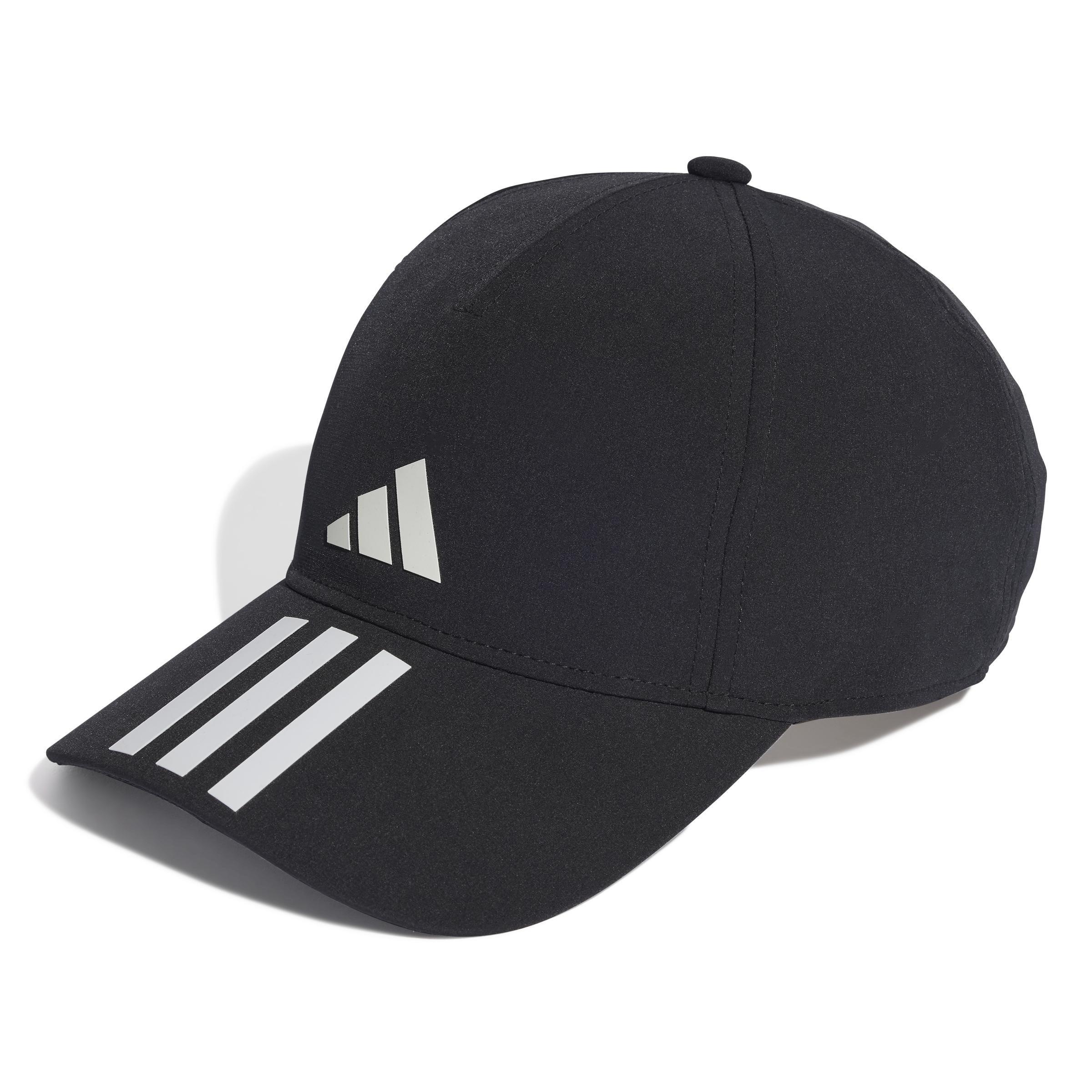 adidas - Unisex 3-Stripes Aeroready Running Training Baseball Cap, Black