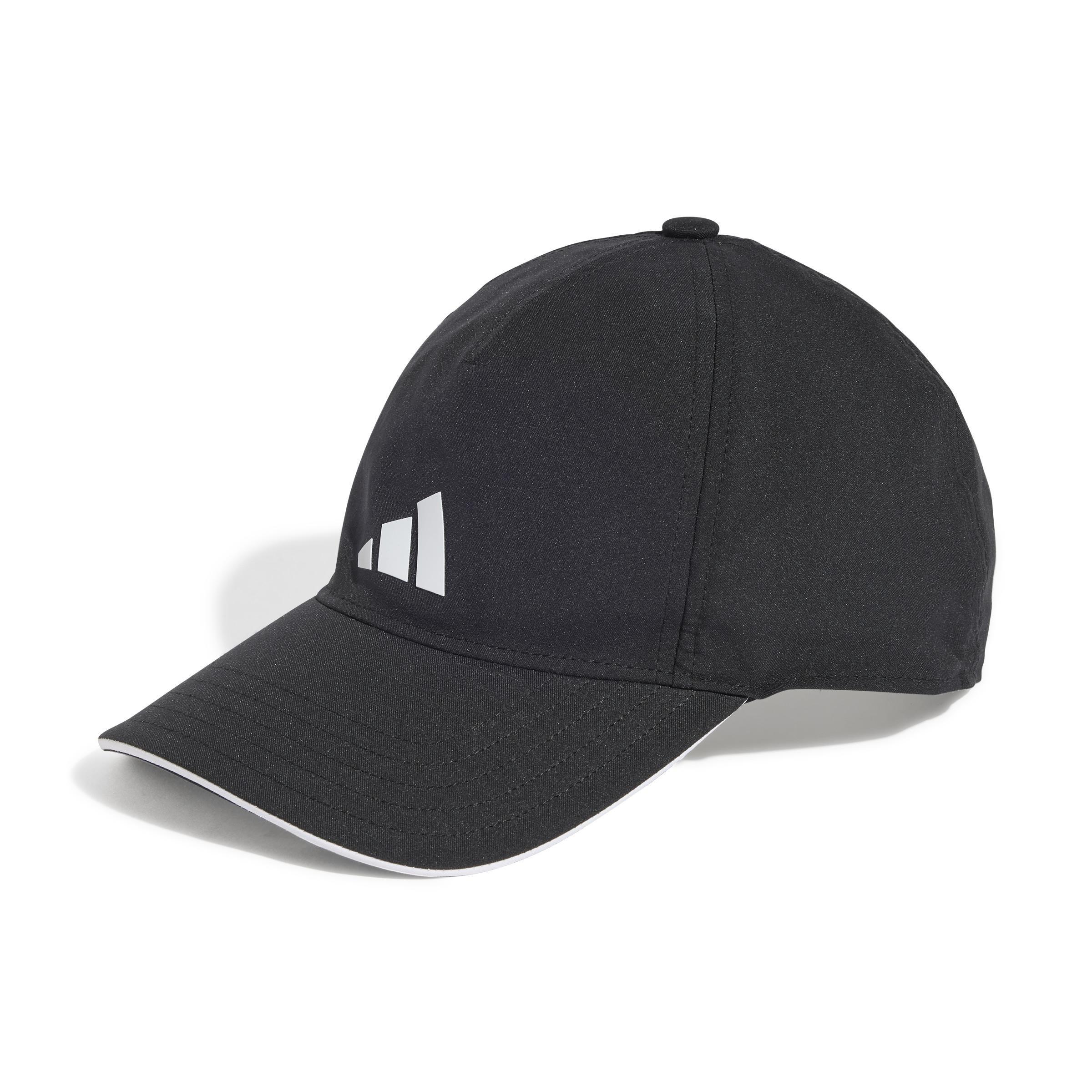 adidas - Unisex 3-Stripes Aeroready Running Training Baseball Cap, Black