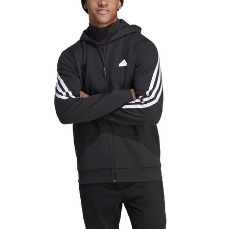 Men Future Icons 3-Stripes Full-Zip Hoodie, Black, A701_ONE, large image number 3
