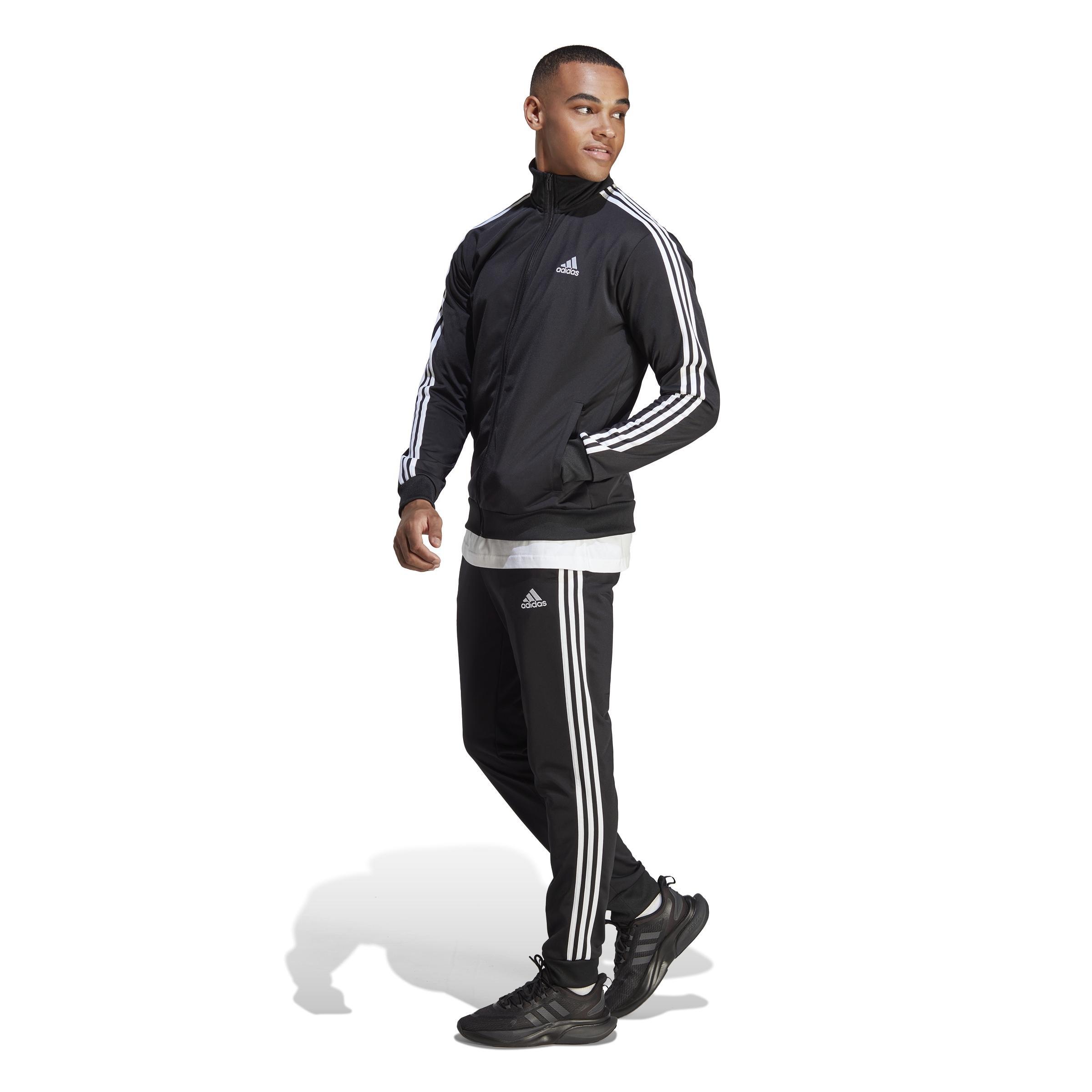 adidas - Men Basic 3-Stripes Tricot Tracksuit, Black