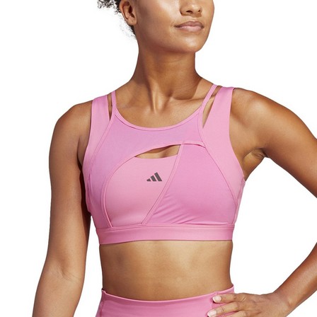 Women Powerimpact Luxe Medium-Support Bra, Pink, A701_ONE, large image number 2