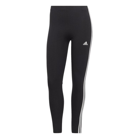 Women Essentials 3-Stripes High-Waisted Single Jersey Leggings, Black, A701_ONE, large image number 1