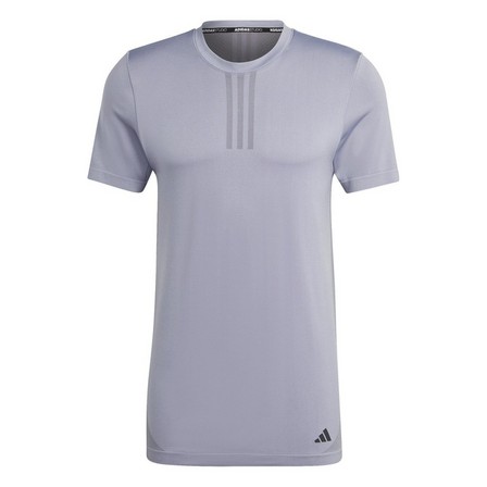 Men Aeroknit Yoga Base Seamless Training T-Shirt, Grey, A701_ONE, large image number 3