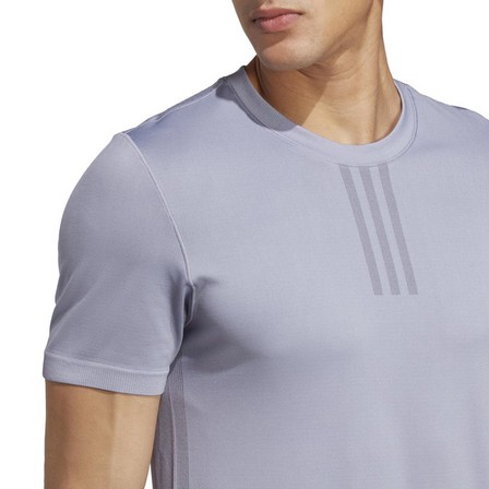 Men Aeroknit Yoga Base Seamless Training T-Shirt, Grey, A701_ONE, large image number 7