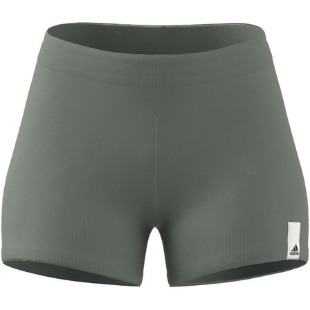 Women Lounge Rib Booty Shorts, Green, A701_ONE, large image number 2