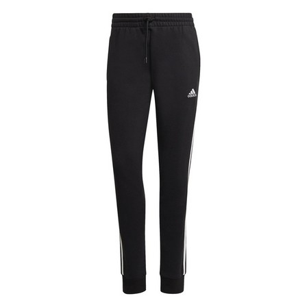 Women Essentials 3-Stripes French Terry Cuffed Joggers, Black, A701_ONE, large image number 1
