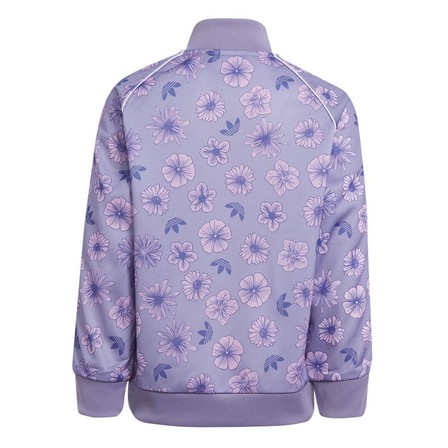 Kids Unisex Floral Tracksuit, Lilac, A701_ONE, large image number 2