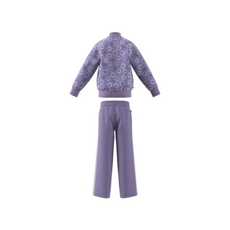 Kids Unisex Floral Tracksuit, Lilac, A701_ONE, large image number 9