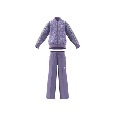 Kids Unisex Floral Tracksuit, Lilac, A701_ONE, large image number 11
