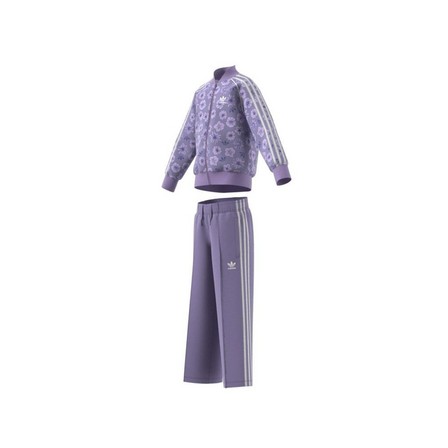Kids Unisex Floral Tracksuit, Lilac, A701_ONE, large image number 14
