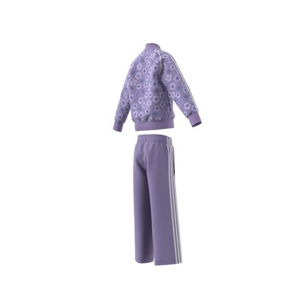 Kids Unisex Floral Tracksuit, Lilac, A701_ONE, large image number 15