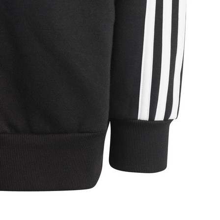 Kids Unisex Essentials 3-Stripes Zip Hooded Jacket, Black, A701_ONE, large image number 3