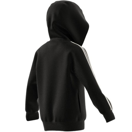 Kids Unisex Essentials 3-Stripes Zip Hooded Jacket, Black, A701_ONE, large image number 6