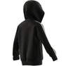 Kids Unisex Essentials 3-Stripes Zip Hooded Jacket, Black, A701_ONE, thumbnail image number 6