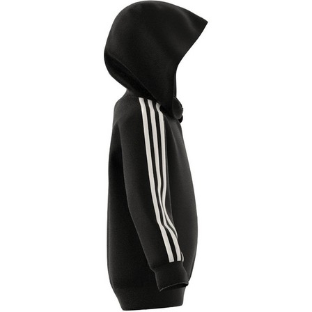 Kids Unisex Essentials 3-Stripes Zip Hooded Jacket, Black, A701_ONE, large image number 8