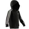 Kids Unisex Essentials 3-Stripes Zip Hooded Jacket, Black, A701_ONE, thumbnail image number 9