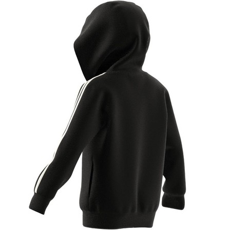 Kids Unisex Essentials 3-Stripes Zip Hooded Jacket, Black, A701_ONE, large image number 10