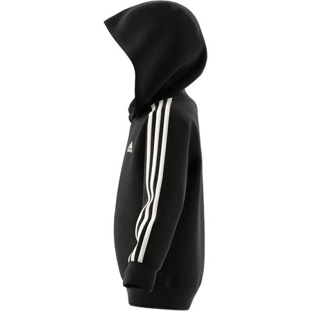 Kids Unisex Essentials 3-Stripes Zip Hooded Jacket, Black, A701_ONE, large image number 11