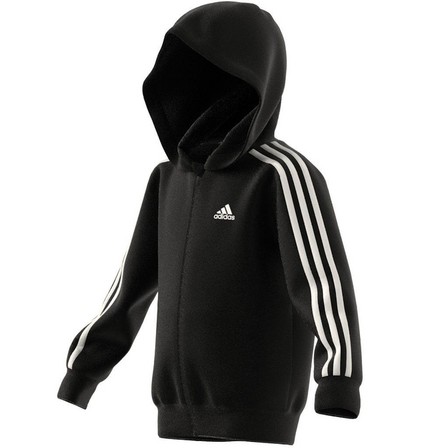 Kids Unisex Essentials 3-Stripes Zip Hooded Jacket, Black, A701_ONE, large image number 13