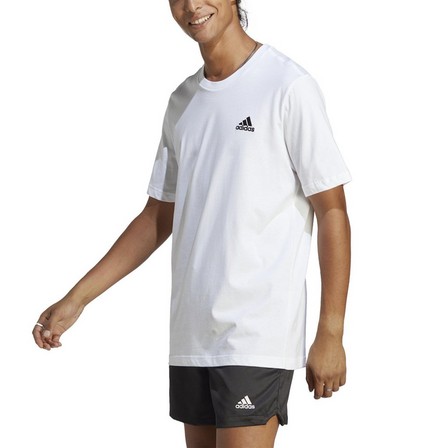 Men Essentials Single Jersey Embroidered Small Logo T-Shirt, White, A701_ONE, large image number 1