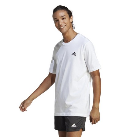 Men Essentials Single Jersey Embroidered Small Logo T-Shirt, White, A701_ONE, large image number 15