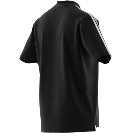 Men Essentials Pique Embroidered 3-Stripes Polo Shirt, Black, A701_ONE, large image number 12