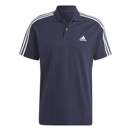 Essentials Piqu?� Embroidered Small Logo 3-Stripes Polo Shirt legend ink Male Adult, A701_ONE, large image number 1