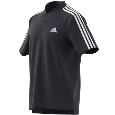 Essentials Piqu?� Embroidered Small Logo 3-Stripes Polo Shirt legend ink Male Adult, A701_ONE, large image number 11