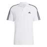 Men Essentials Pique Embroidered Small Logo 3-Stripes Polo Shirt, White, A701_ONE, thumbnail image number 1